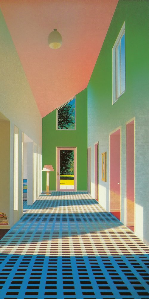 A room with a large floor and a large window wallpaper