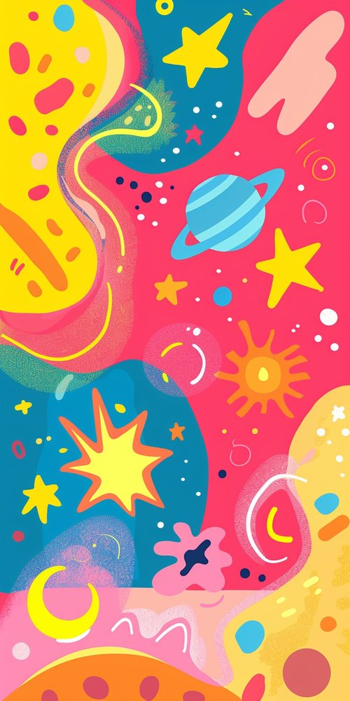 Colorful abstract space scene wallpaper