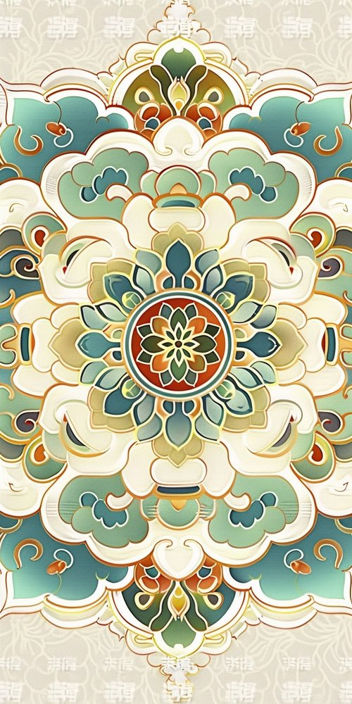 Colorful floral mandala pattern wallpaper