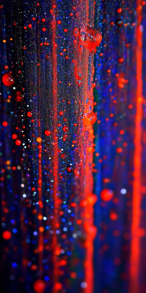 A colorful umbrella is hanging from a pole wallpaper