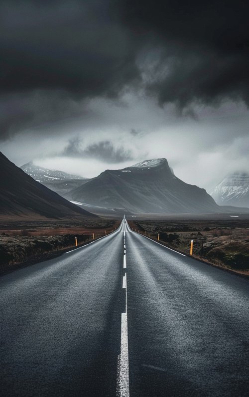 Road through mountains wallpaper