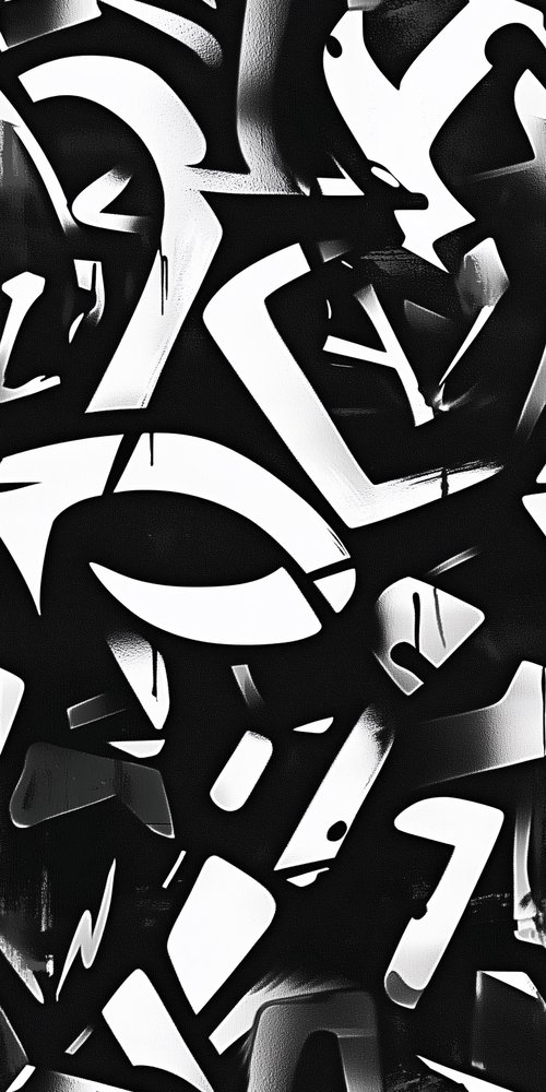 Abstract black and white shapes wallpaper