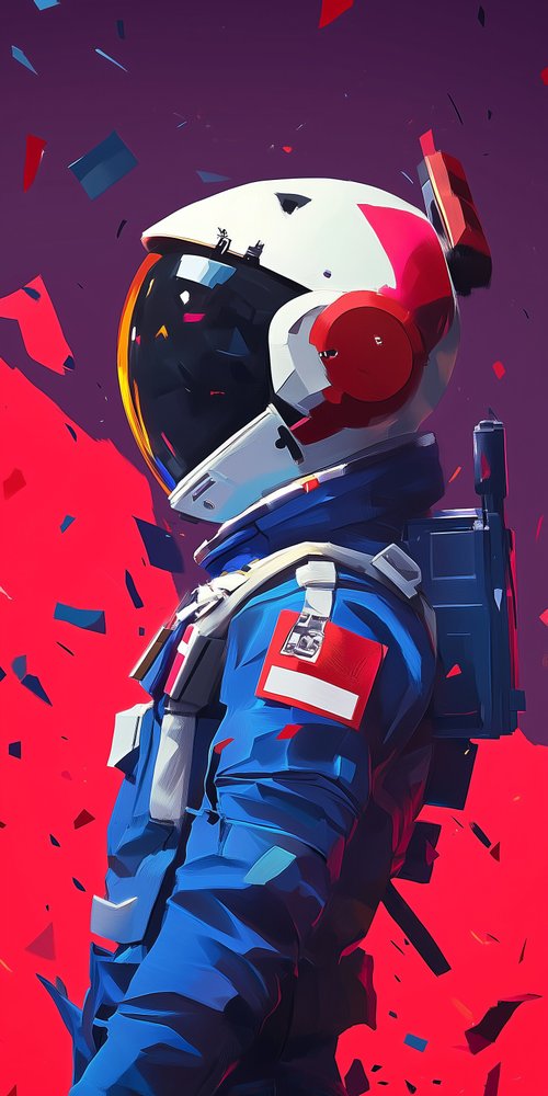 Astronaut in colorful suit wallpaper