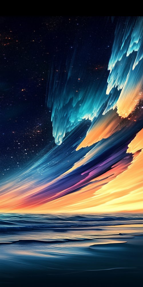 Abstract ocean and sky painting wallpaper