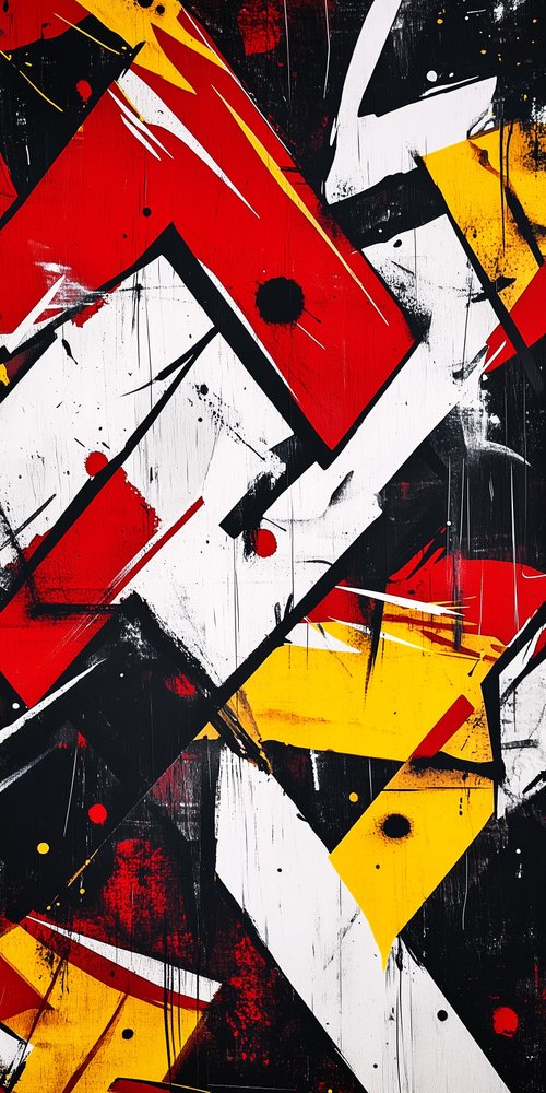 Abstract geometric graffiti art wallpaper