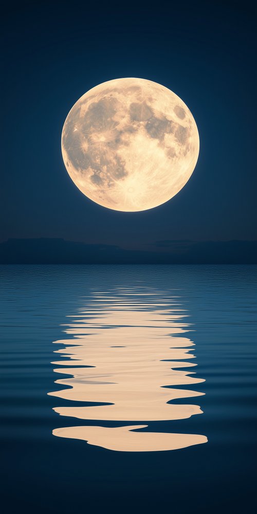 Full moon reflected on water wallpaper