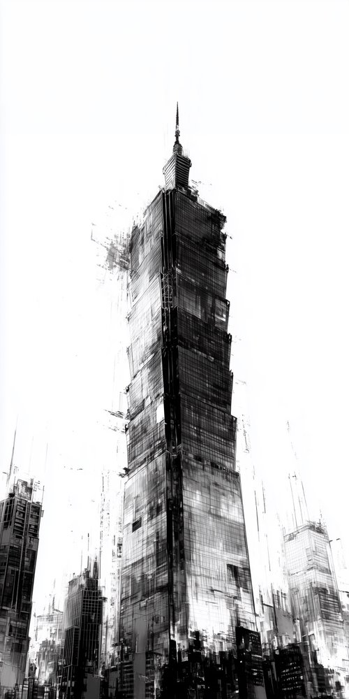 A black and white photo of a city wallpaper