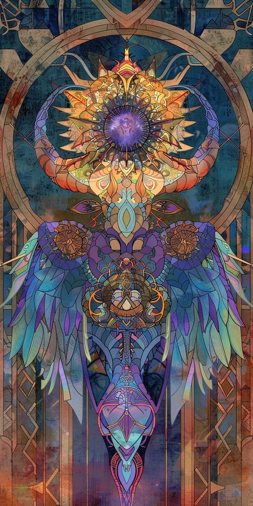 Colorful abstract symmetrical design wallpaper