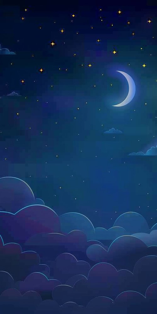 Night sky with moon and stars wallpaper