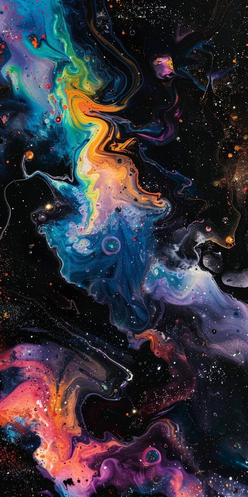 Colorful abstract cosmic painting wallpaper