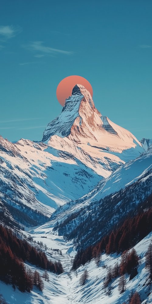 A mountain covered in snow wallpaper