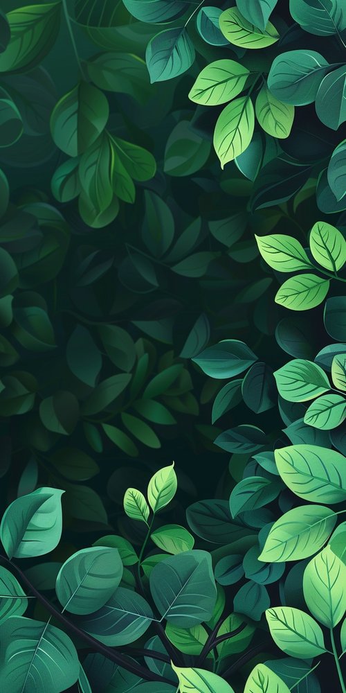 Leafy forest background wallpaper