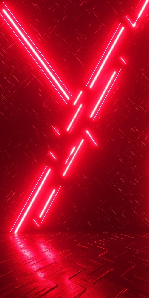 A red neon sign with a cross on it wallpaper