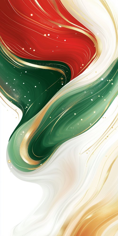 A red and green abstract painting wallpaper