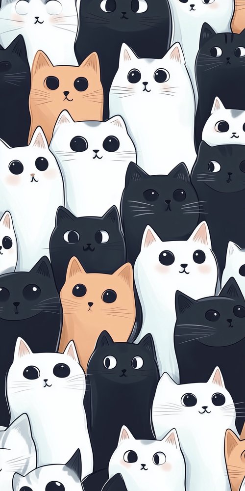 A bunch of cats with different eyes wallpaper