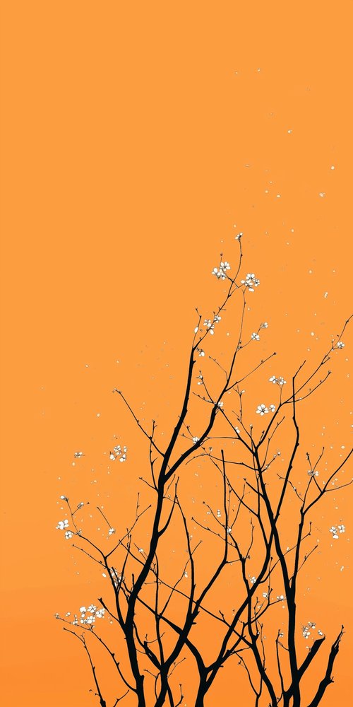 Branches with small white flowers wallpaper