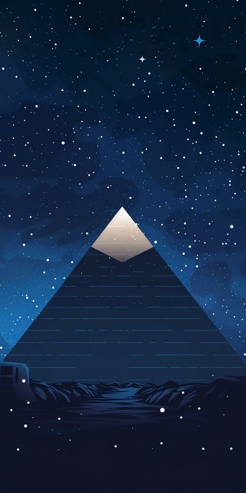 Pyramid under starry sky wallpaper