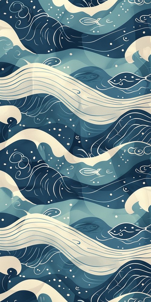 Ocean waves pattern wallpaper