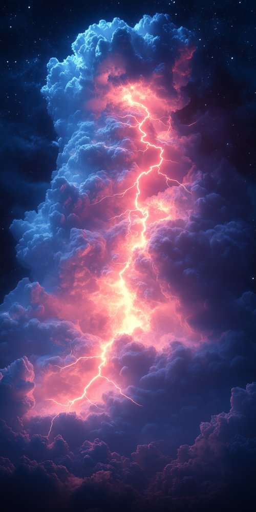 Lightening in the cloud wallpaper