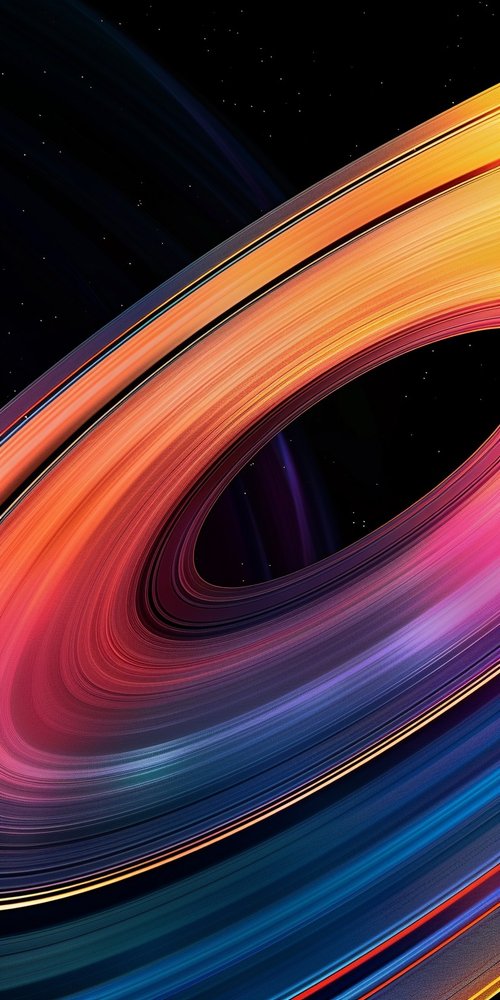 Colorful rings of saturn wallpaper