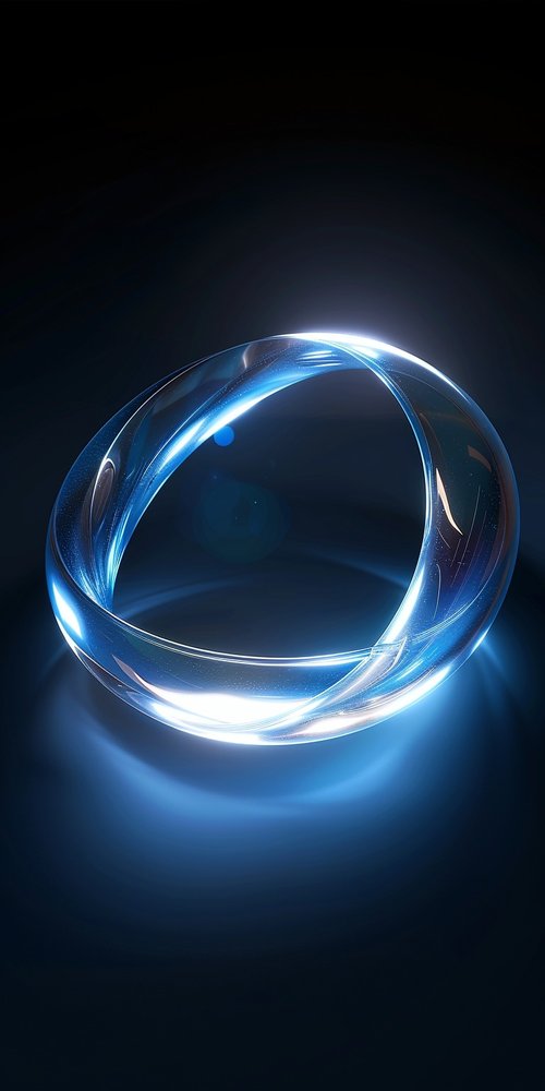 Glowing blue torus shape wallpaper