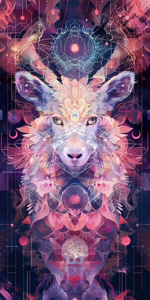 Abstract geometric animal artwork wallpaper