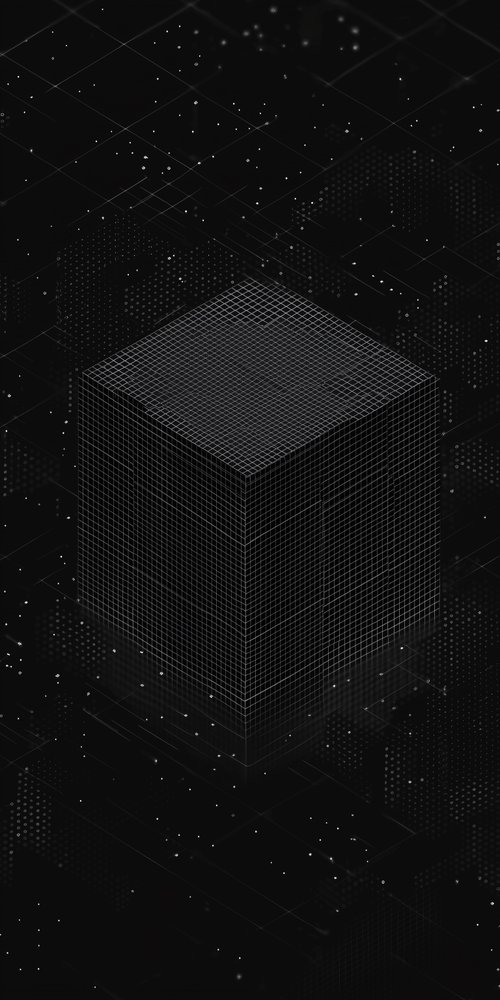 Abstract 3d wireframe cube wallpaper