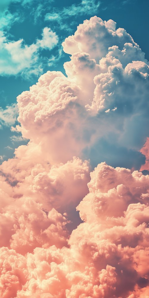 Colorful fluffy clouds sky wallpaper