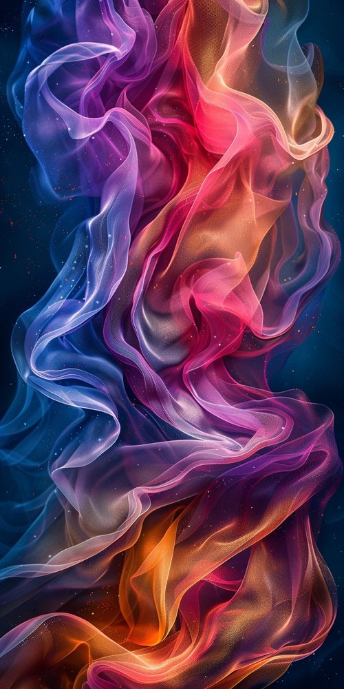 Colorful swirl fabric pattern wallpaper