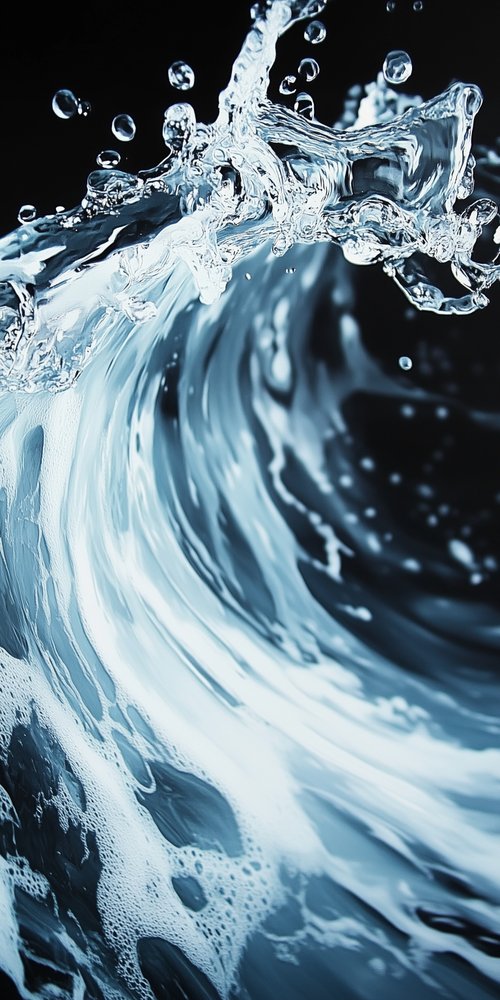 Splashing water with bubbles wallpaper