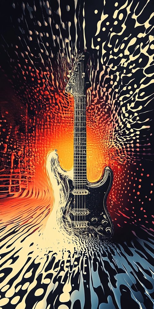 Abstract electric guitar artwork wallpaper