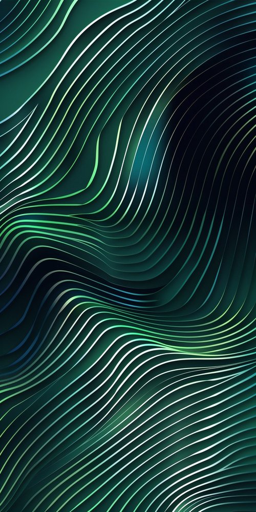 Abstract green waves wallpaper