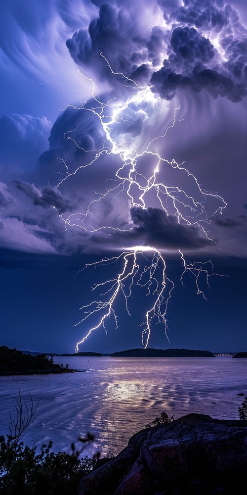 lightning_storm_over_lake wallpaper