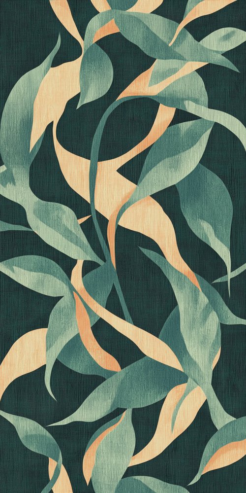 A green and orange abstract pattern wallpaper