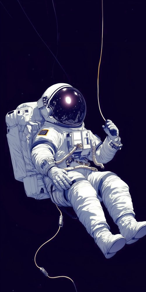 An astronaut floating in space wallpaper