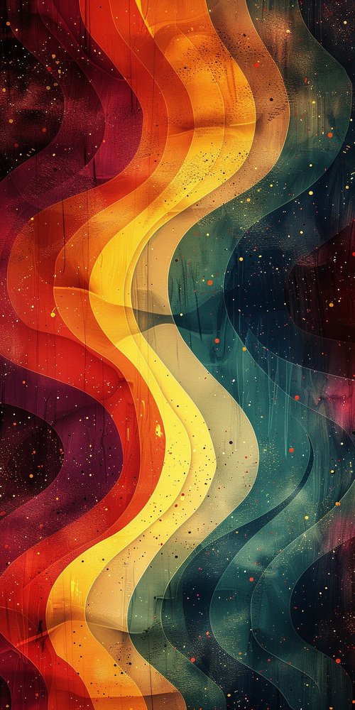 Colorful abstract wavy lines wallpaper