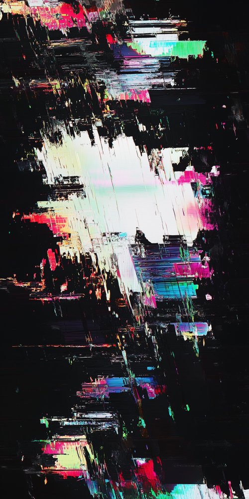 Abstract digital glitch art wallpaper