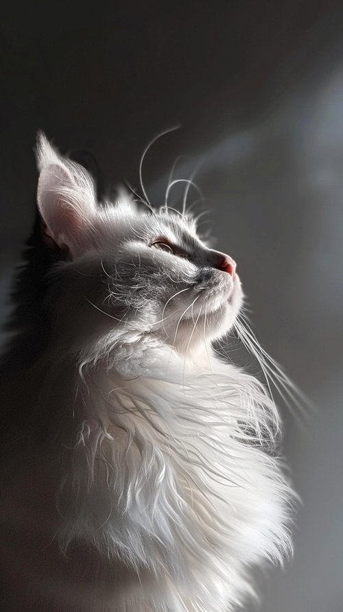 white_cat_profile_view wallpaper
