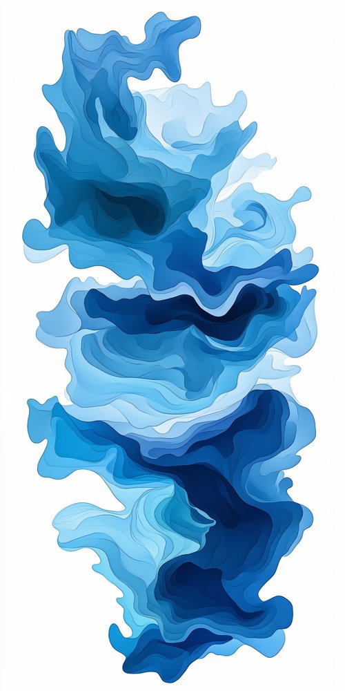 Abstract blue fluid shapes wallpaper