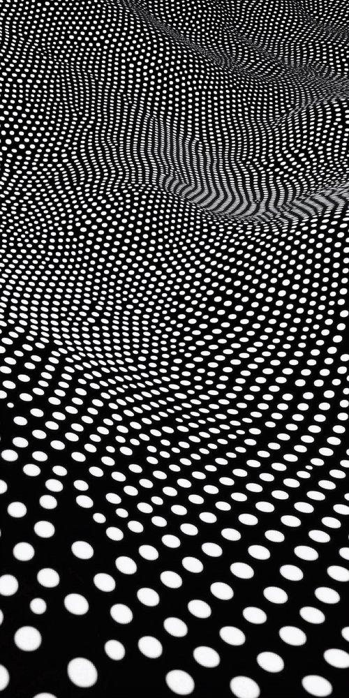 A black and white image of a spiral pattern wallpaper