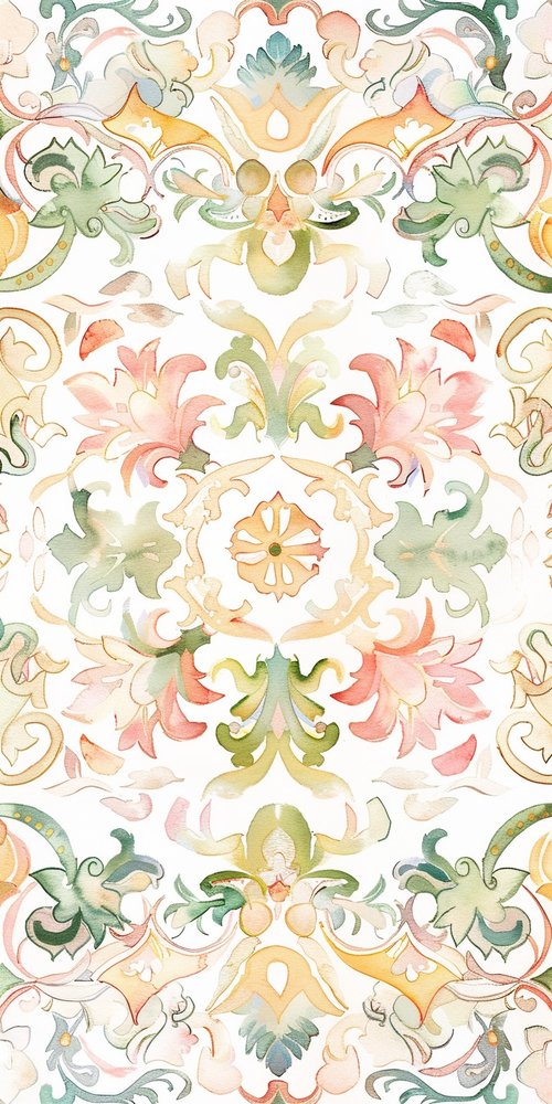 Colorful floral pattern wallpaper