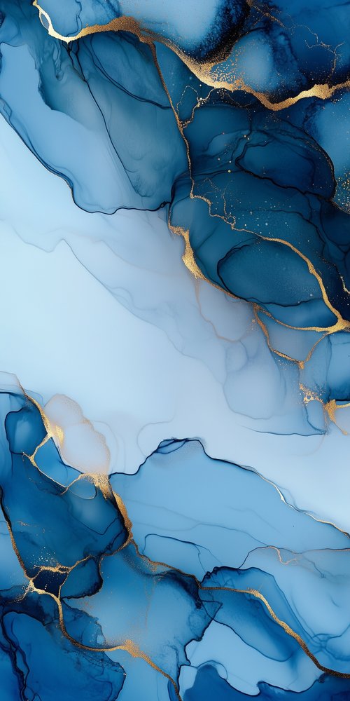 Midnight blue alcohol ink with a gold wallpaper