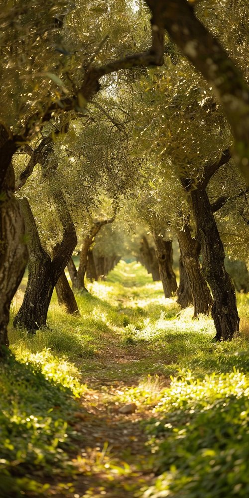 Olive tree pathway forest wallpaper