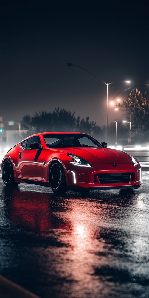 Red Z350 at night