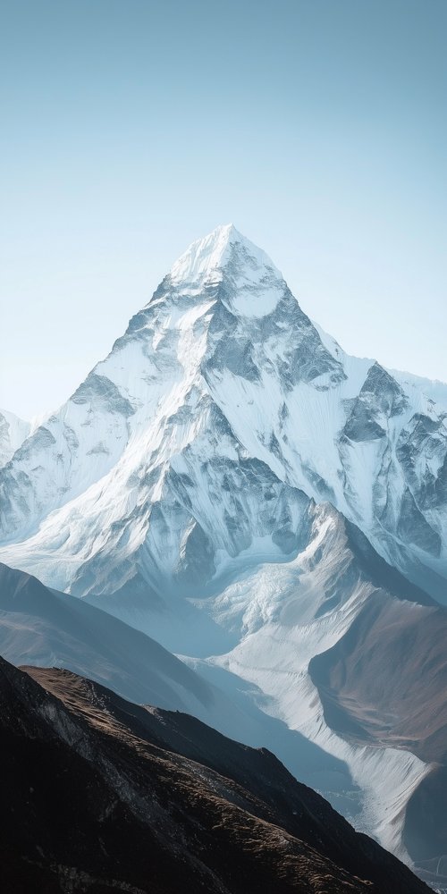Snow covered mountain peak wallpaper