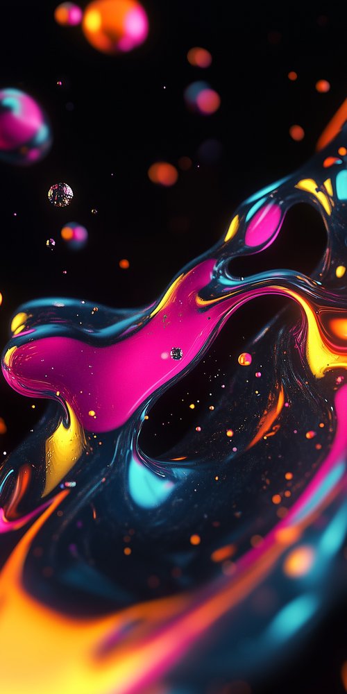 Colorful abstract liquid shapes wallpaper