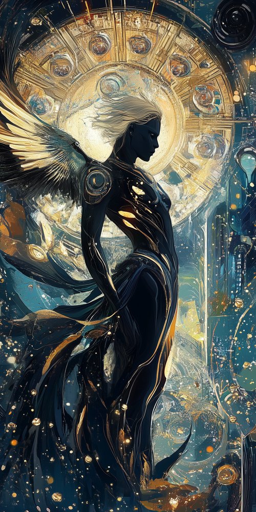 Abstract angelic figure artwork wallpaper