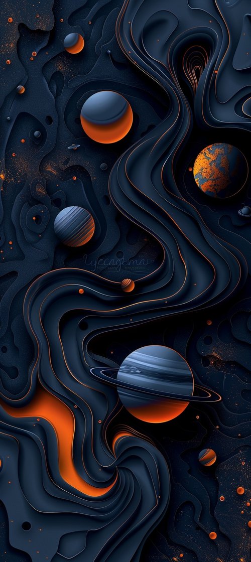 Space abstract art design wallpaper