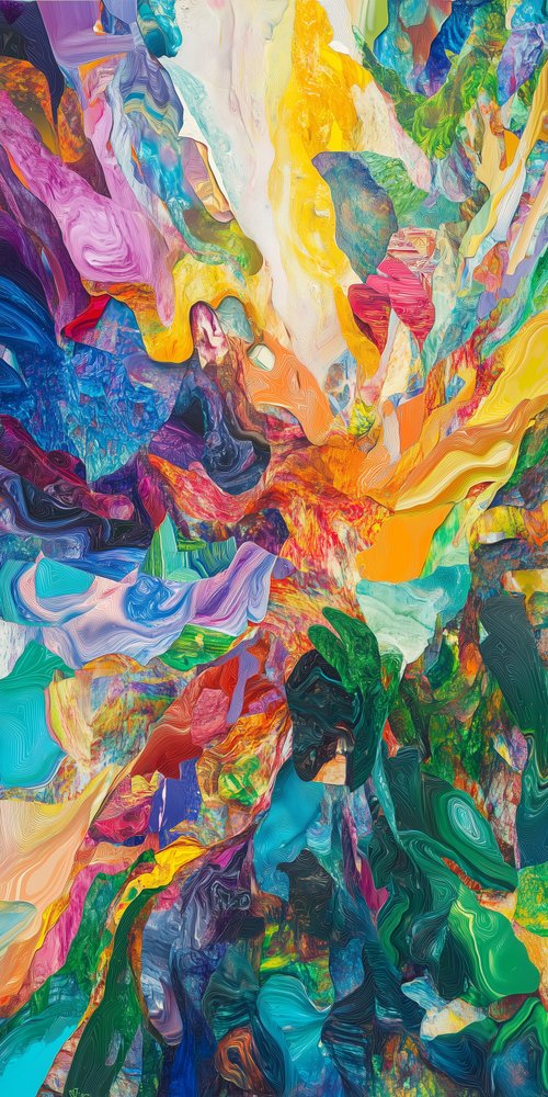 Colorful abstract painting wallpaper