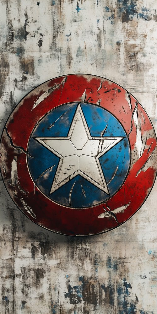 Worn captain america shield wallpaper